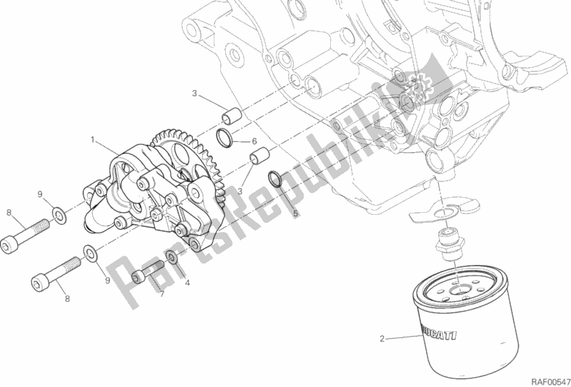 Todas as partes de Filtros E Bomba De óleo do Ducati Monster 1200 S USA 2019